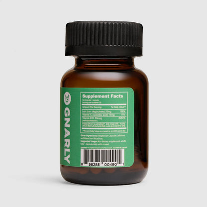 Gnarly Baseline Iron+ Vegan Supplement bottle nutrition