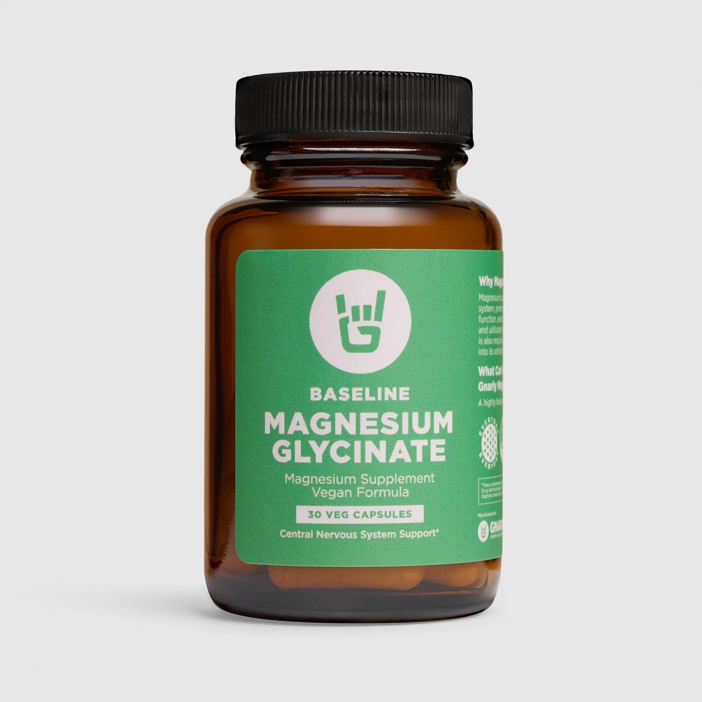Gnarly Nutrition Baseline vegan Magnesium Glycinate bottle