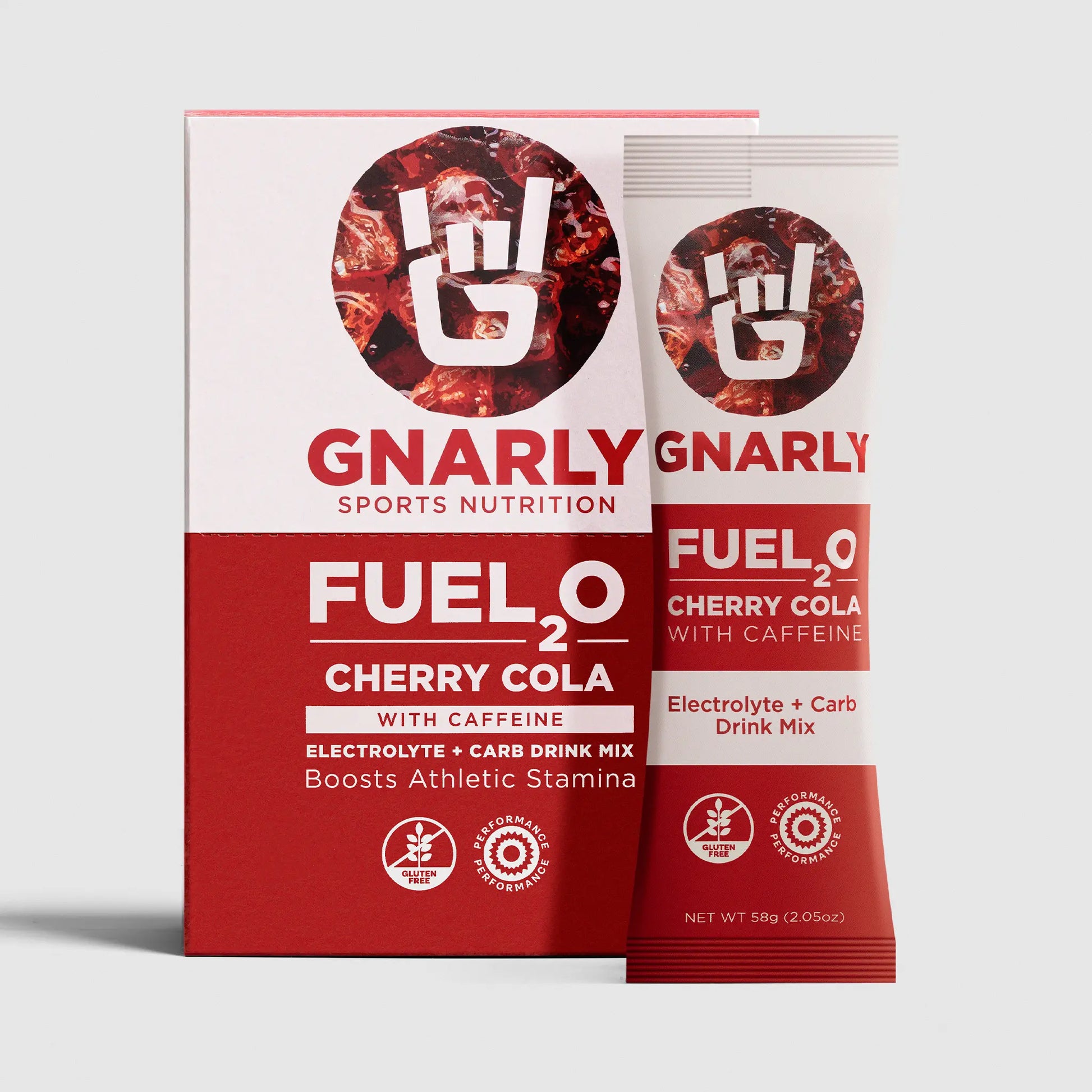 Gnarly Sports Nutrition Fuel 2 Cherry Cola drink mix package on a white background