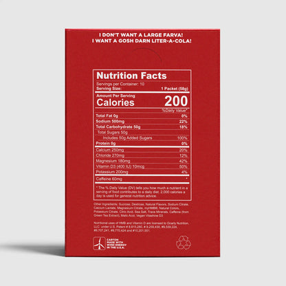 Gnarly Nutrition facts label on a red background with humorous text.