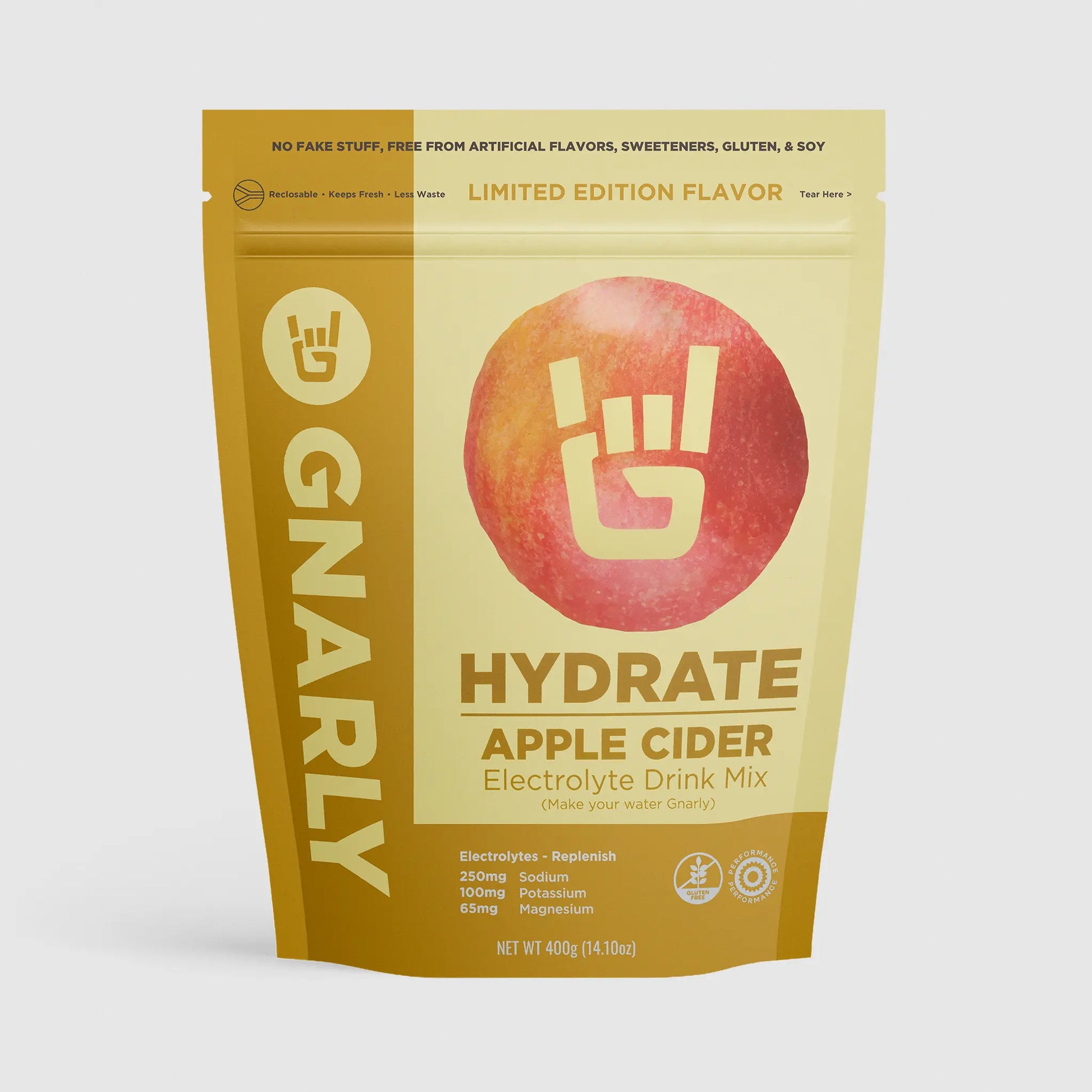 Gnarly Hydrate Apple Cider electrolyte packaging