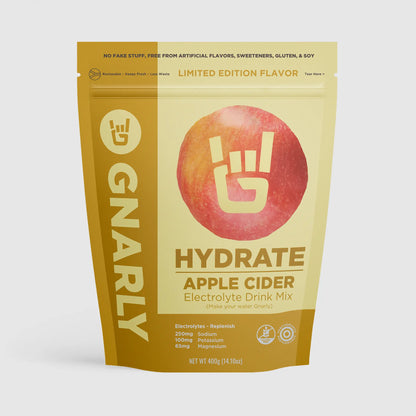 Gnarly Hydrate Apple Cider electrolyte packaging