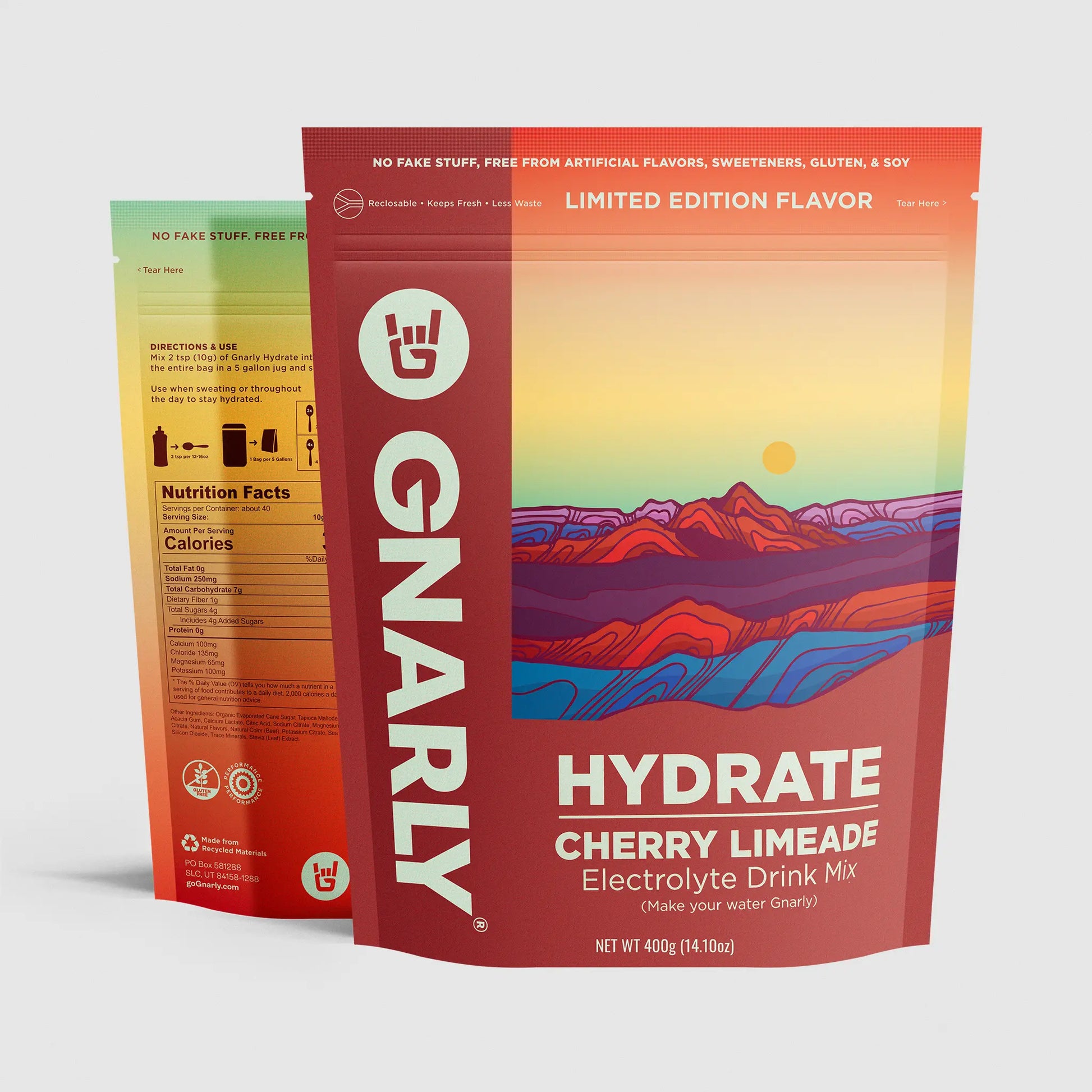 Gnarly Hydrate Cherry Limeade package on white background