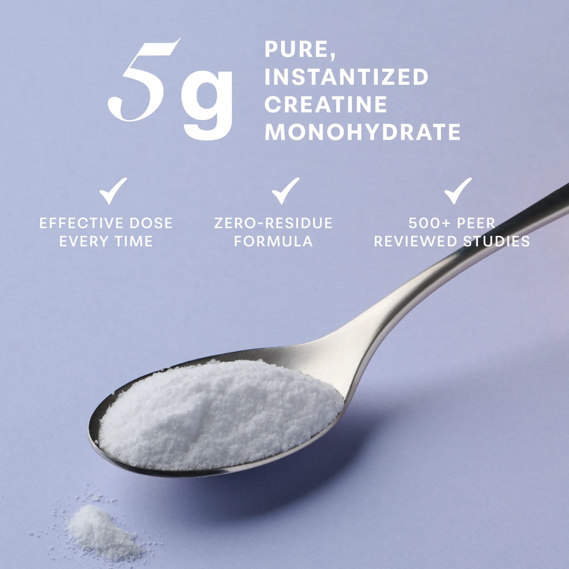 A 5g teaspoon of pure instantized creatine monohydrate