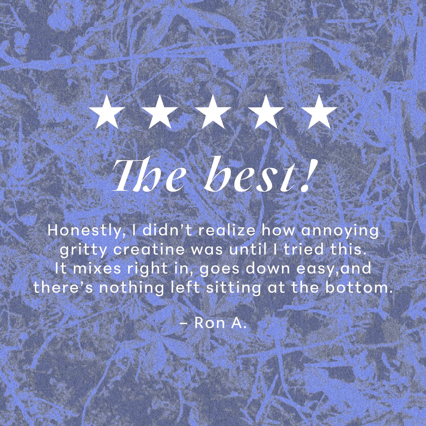 Five star customer review: mixes right in with nothing left sitting at the bottom