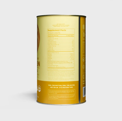 Gnarly Grass-fed Whey vanilla Protein powder tin nutrition information