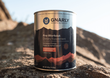 A canister of Gnarly pre workout