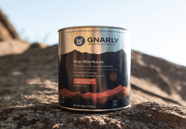 Steel canister of Gnarly preworkout supplement